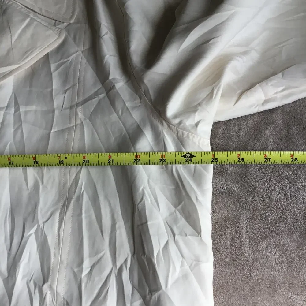 London Fog Cream Off White Double-Breasted Ligth weight Trench Coat Sz XL - Picture 6 of 8